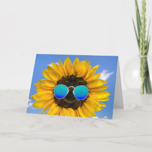 Birthday Sonnenblume mit Retro-Sonnenbrille-Karte Karte