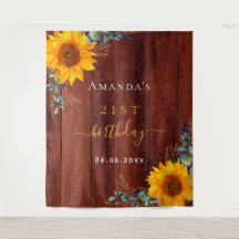 Birthday Sonnenblume rustikal braun Holz Eukalyptu