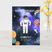 Birthday Space Astronaut Galaxy Planet Karte (Gelbe Blume)