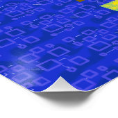 Birthday Spaceship Geometric Poster (Ecke)