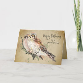 Birthday Special Friends Kestrel Falcon Bird Karte