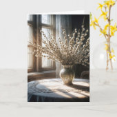Birthday Spring Pussy Willow Bouquet Karte (Gelbe Blume)