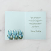 Birthday Spring Tulips Aqua Happy Birthday Card Karte (Innenseite)