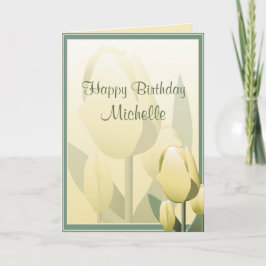 Birthday Spring Tulips Yellow Happday Card Karte