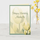 Birthday Spring Tulips Yellow Happday Card Karte (Gelbe Blume)
