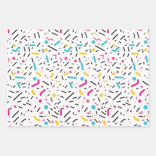 Birthday Sprinkles Candy Pattern Geschenkpapier Set (Vorderseite 3)