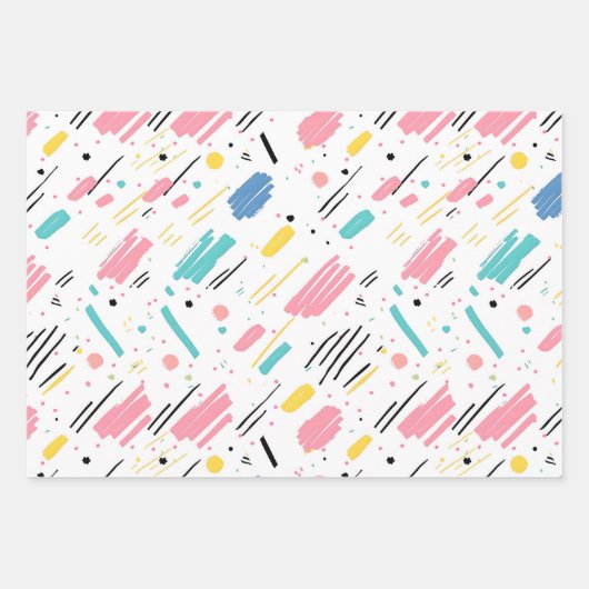 Birthday Sprinkles Candy Pattern Geschenkpapier Set (Vorderseite 3)