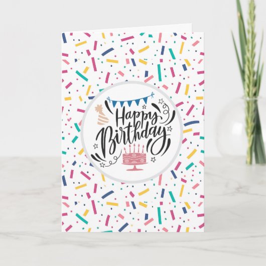 Birthday Sprinkles Candy Pattern Karte (Vorderseite)