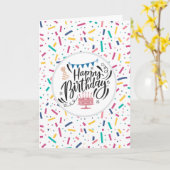 Birthday Sprinkles Candy Pattern Karte (Gelbe Blume)