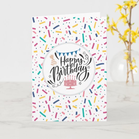 Birthday Sprinkles Candy Pattern Karte (Gelbe Blume)