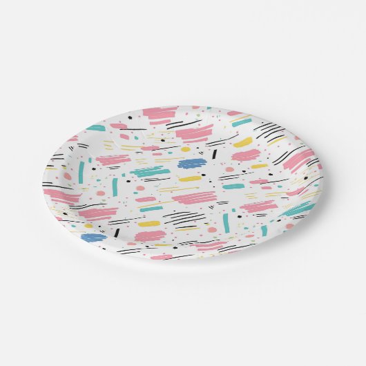 Birthday Sprinkles Candy Pattern Pappteller (Schrägansicht)