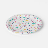 Birthday Sprinkles Candy Pattern Pappteller (Schrägansicht)