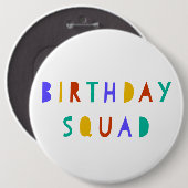 Birthday Squad Abzeichen für Kinder Swag Bag Party Button (Vorne & Hinten)
