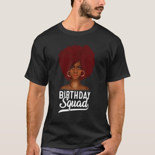 Birthday Squad Black Queen for Women Teens Girls T-Shirt (Vorderseite)