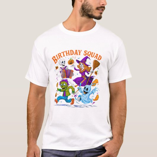 Birthday Squad Funny Halloween T-Shirt (Vorderseite)