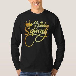 Birthday Squad Happy Birthday Girl Crown Party Fam T-Shirt