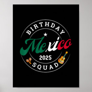 Birthday Squad Mexiko 2025 Reise Party Urlaub Mat Poster