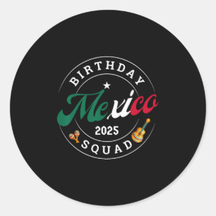 Birthday Squad Mexiko 2025 Reise Party Urlaub Mat Runder Aufkleber