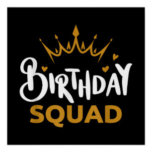 Birthday Squad Party Matching Family Group Funny B Poster