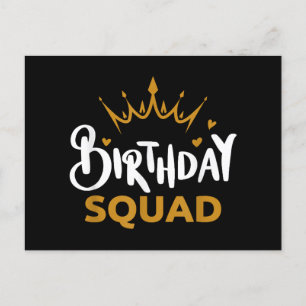 Birthday Squad Party Matching Family Group Funny B Postkarte