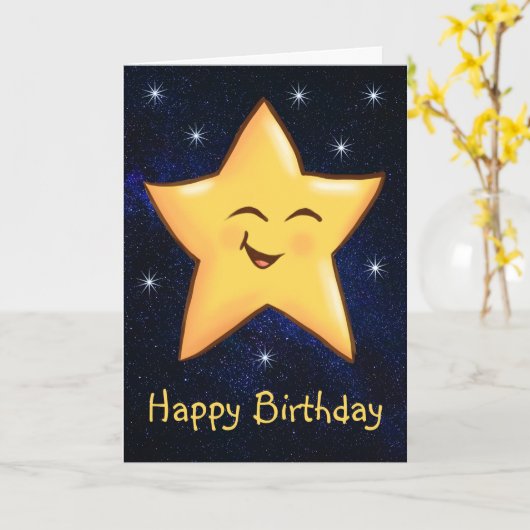 Birthday Star Karte (Gelbe Blume)