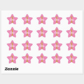 Birthday Star Sticker Pink Gold White (Blatt)
