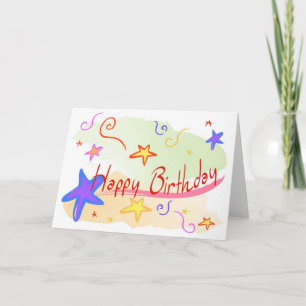 Birthday-Stars und Confetti-Girl Karte