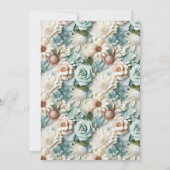 Birthday staubige grüne, weiße Blumen Luxus Einladung (Rückseite)