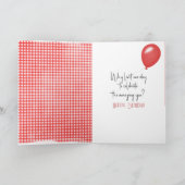 Birthday Stick Figure Girl With Wine Glass Karte (Innenseite)