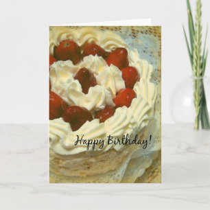 Birthday Strawberry Cake Karte
