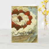 Birthday Strawberry Cake Karte (Gelbe Blume)