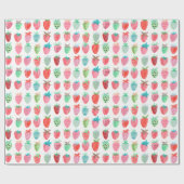 Birthday Strawberry Frucht | Glosswrapping Paper Geschenkpapier (Flach)