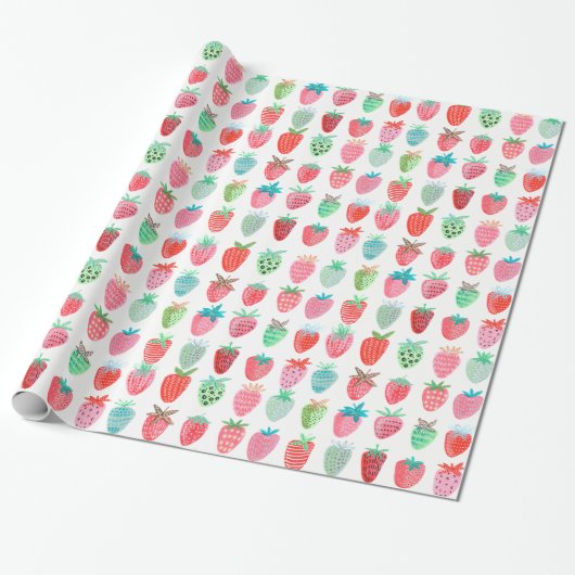 Birthday Strawberry Frucht | Glosswrapping Paper Geschenkpapier (Ungerollt)