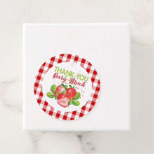 Birthday Strawberry Kariert Vielen Dank Geschenkanhänger (Beispiel)
