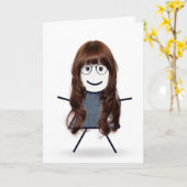 Birthday Strichmännchen Girl for Sister Karte (Gelbe Blume)