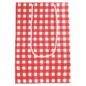 Birthday Strichmännchen Girl In Sneakers on Gingha Mittlere Geschenktüte (Rückseite)