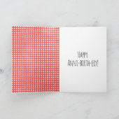 Birthday Strichmännchen Girl on Red Gingham Karte (Innenseite)