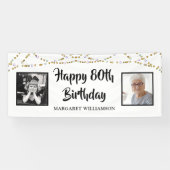 Birthday String Lights Brush Script-Foto Banner (Horizontal)