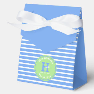 Birthday Stripes Blue ⎮ White Green Fee Box Geschenkschachtel
