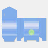 Birthday Stripes Blue ⎮ White Green Fee Box Geschenkschachtel (Ungefaltet)