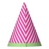 Birthday Stripes Pink ⎮ White Green Party Hat Partyhütchen (Rückseite)