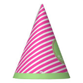 Birthday Stripes Pink ⎮ White Green Party Hat Partyhütchen (Links)