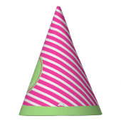 Birthday Stripes Pink ⎮ White Green Party Hat Partyhütchen (Rechts)