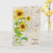 Birthday Sunflower Bouquet auf Brick Karte (Gelbe Blume)