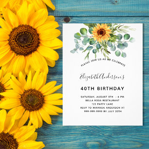 Birthday sunflower eucalyptus - Haushaltsausschrei Flyer