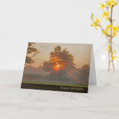 Birthday Sunrise and Mist Geese Karte (Gelbe Blume)