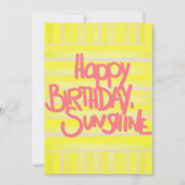 Birthday Sunshine Neon Gelbe Sonnengrußkarte (Vorderseite)