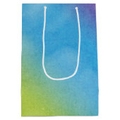 Birthday Surfer on Rainbow Wave Mittlere Geschenktüte (Rückseite)