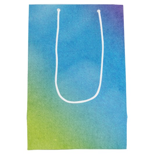 Birthday Surfer on Rainbow Wave Mittlere Geschenktüte (Rückseite)