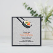 Birthday Sushi Party Flat Einladung (Stehend Vorderseite)